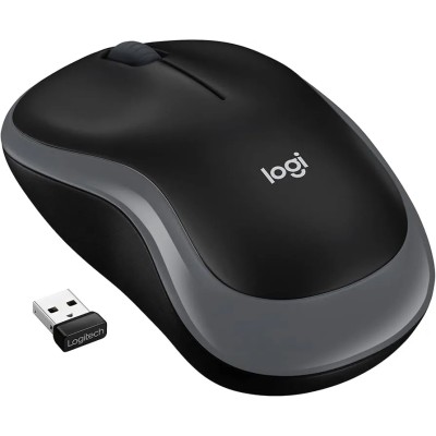 Logitech M185 Negro/Gris - Ratón inalámbrico mediano 1000 DPI