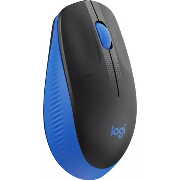 Logitech M190 Negro/Azul Ratón inalámbrico tamaño normal, Diseño Curvo 1000 dpi