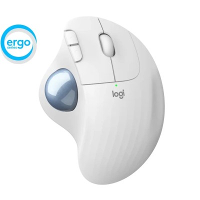 Logitech ERGO M575 Blanco-Ratón Trackball Inalámbrico