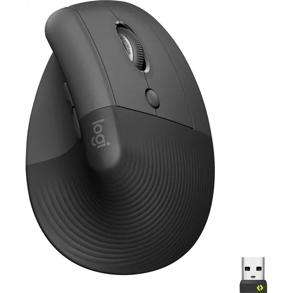 Logitech Lift Vertical Bluetooth, Ratón Ergonómico Inalámbrico 4 Botones, Hasta 4000 DPI/ Grafito