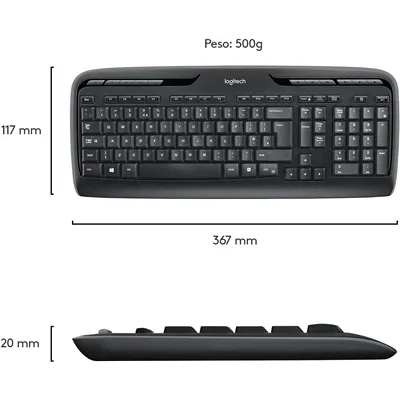 Logitech MK330 Multimedia Combo Teclado y Ratón Inalámbrico USB