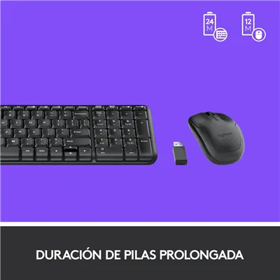 Logitech MK220 Slim Fit Combo Teclado y Ratón Inalámbrico USB